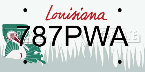 787PWA Louisiana License Plate