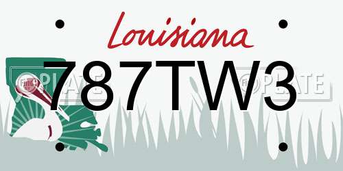 787TW3 Louisiana License Plate