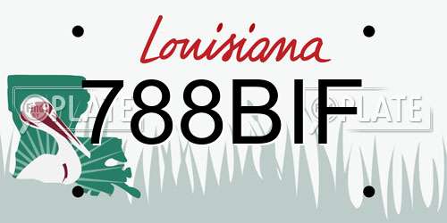 788BIF Louisiana License Plate