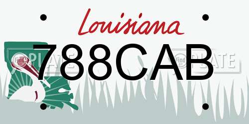 788CAB Louisiana License Plate
