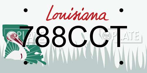 788CCT Louisiana License Plate