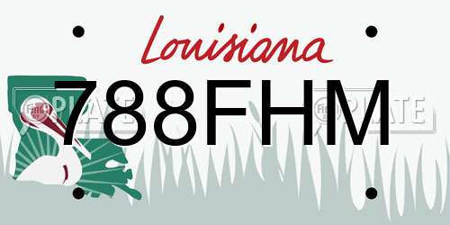 788FHM Louisiana License Plate