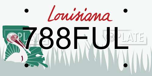 788FUL Louisiana License Plate