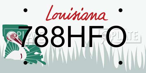 788HFO Louisiana License Plate
