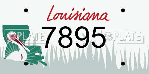 7895 Louisiana License Plate
