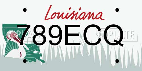 789ECQ Louisiana License Plate
