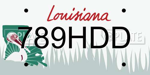 789HDD Louisiana License Plate