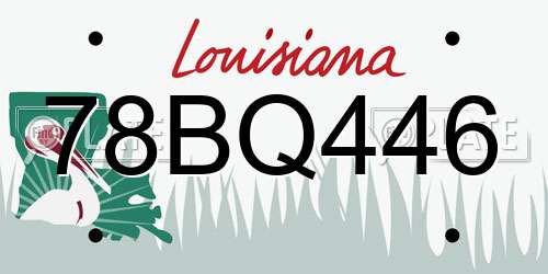 78BQ446 Louisiana License Plate