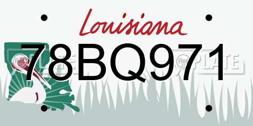 78BQ971 Louisiana License Plate