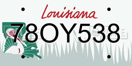 78OY538 Louisiana License Plate