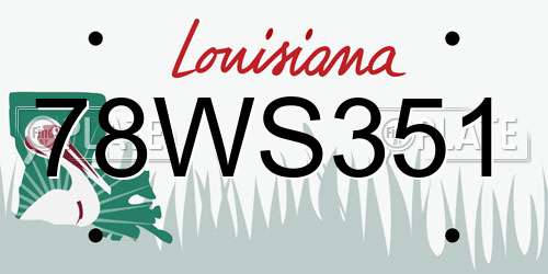 78WS351 Louisiana License Plate