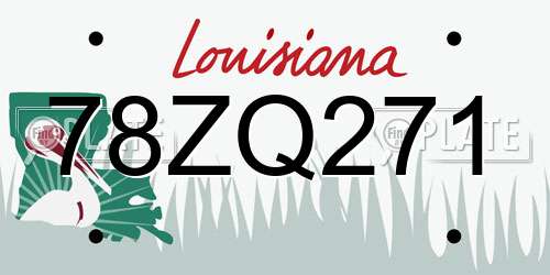 78ZQ271 Louisiana License Plate