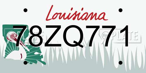 78ZQ771 Louisiana License Plate
