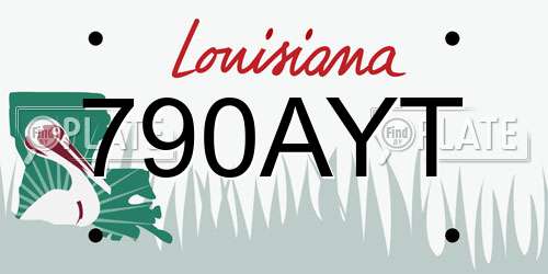 790AYT Louisiana License Plate