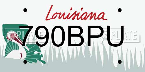 790BPU Louisiana License Plate