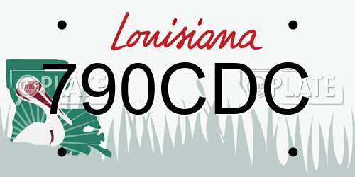 790CDC Louisiana License Plate
