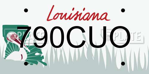 790CUO Louisiana License Plate