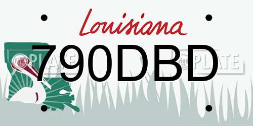 790DBD Louisiana License Plate