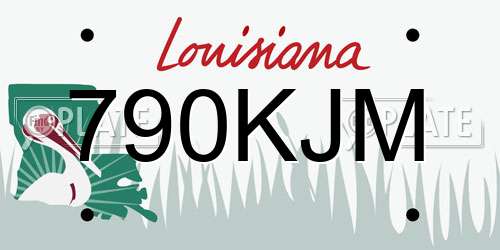 790KJM Louisiana License Plate