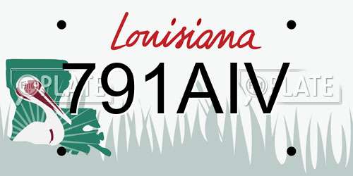 791AIV Louisiana License Plate
