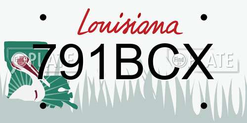 791BCX Louisiana License Plate
