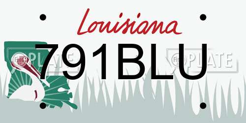 791BLU Louisiana License Plate