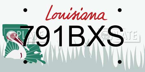 791BXS Louisiana License Plate