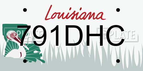 791DHC Louisiana License Plate
