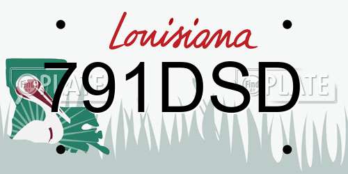 791DSD Louisiana License Plate