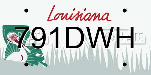 791DWH Louisiana License Plate