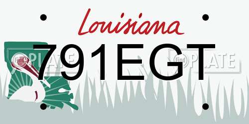 791EGT Louisiana License Plate