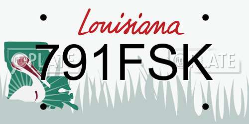 791FSK Louisiana License Plate