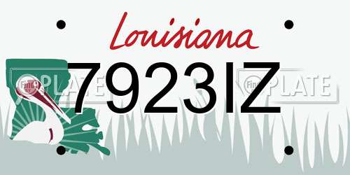 7923IZ Louisiana License Plate