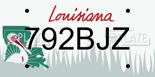 792BJZ Louisiana License Plate