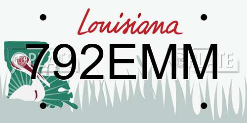 792EMM Louisiana License Plate