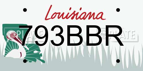 793BBR Louisiana License Plate