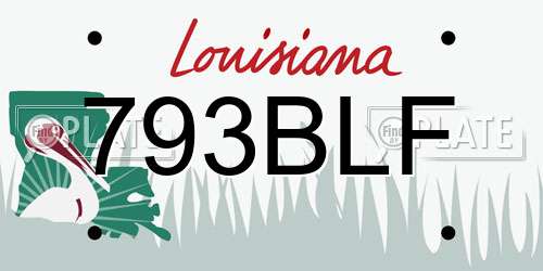 793BLF Louisiana License Plate