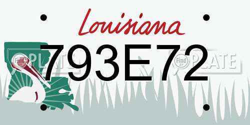 793E72 Louisiana License Plate