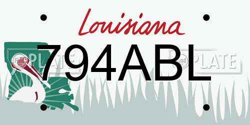 794ABL Louisiana License Plate