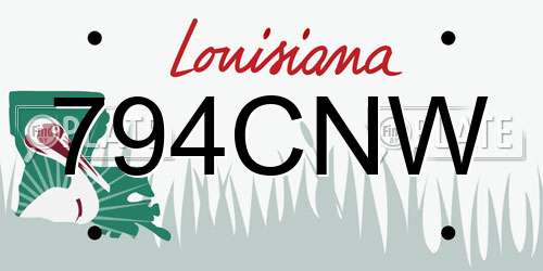 794CNW Louisiana License Plate