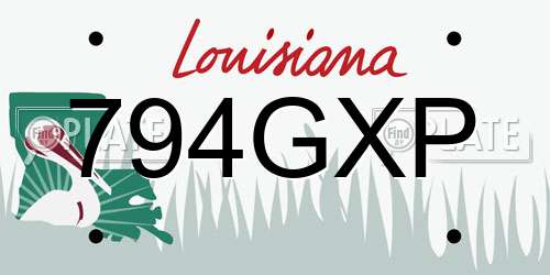 794GXP Louisiana License Plate