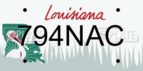 794NAC Louisiana License Plate