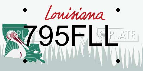 795FLL Louisiana License Plate
