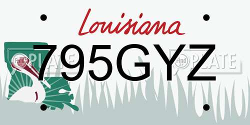 795GYZ Louisiana License Plate