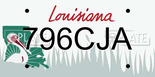 796CJA Louisiana License Plate