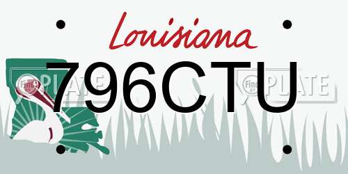 796CTU Louisiana License Plate