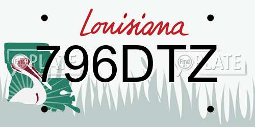 796DTZ Louisiana License Plate