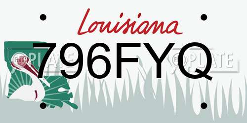 796FYQ Louisiana License Plate