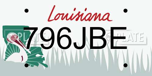 796JBE Louisiana License Plate