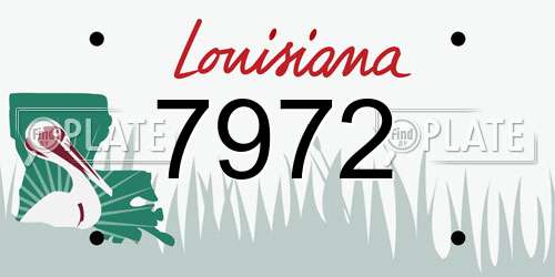 7972 Louisiana License Plate